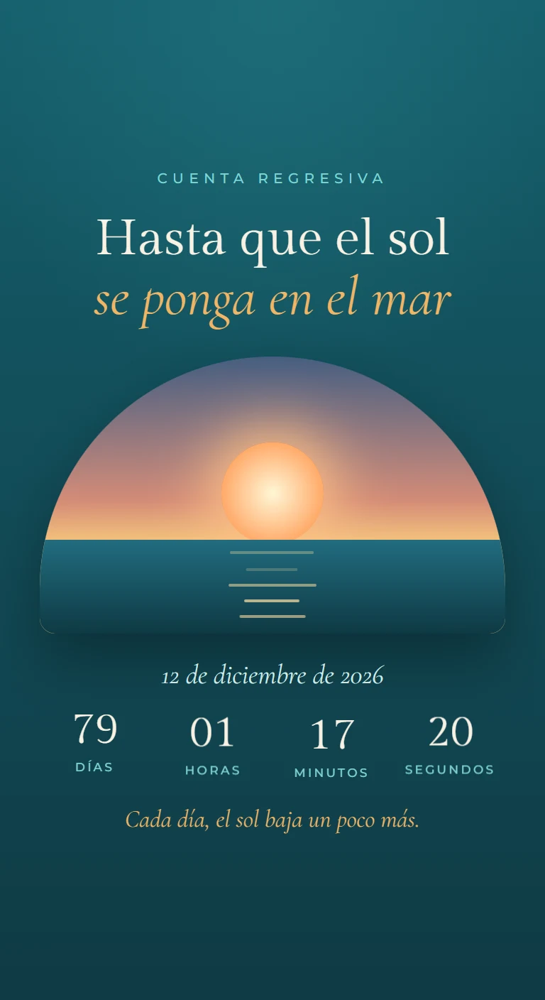 Cuenta regresiva con el atardecer