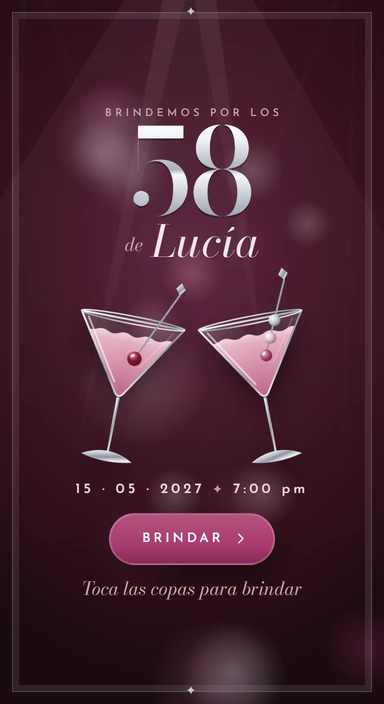 Dos copas de martini rosado a punto de brindar bajo la edad en plata