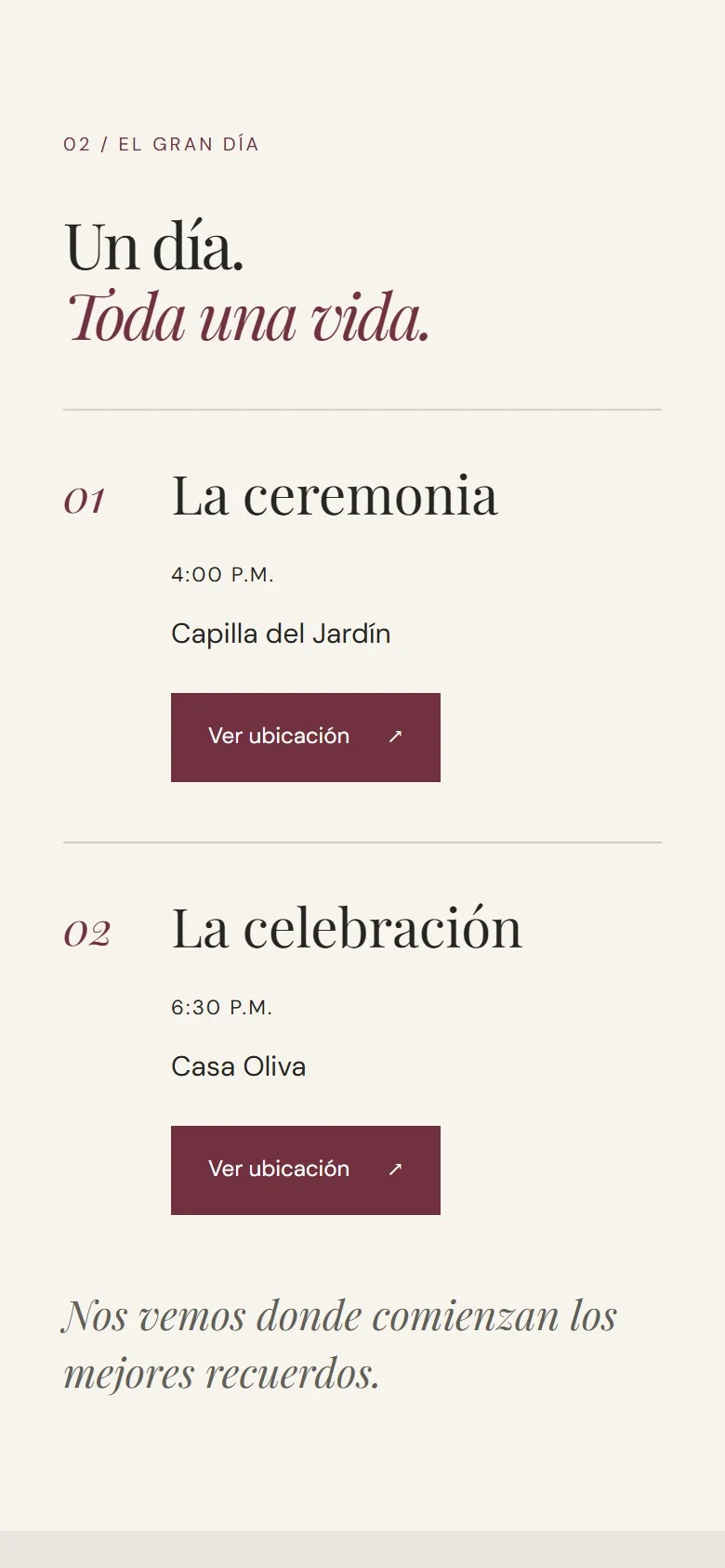 Ceremonia y recepción