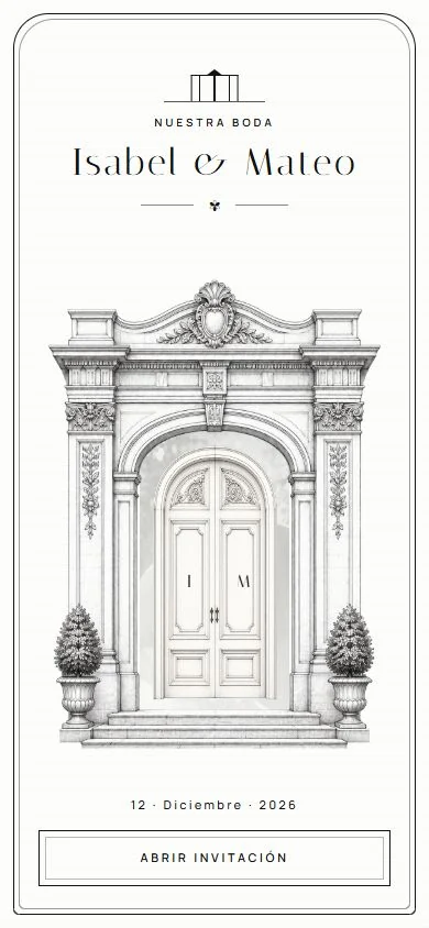 Apertura con puertas palaciegas