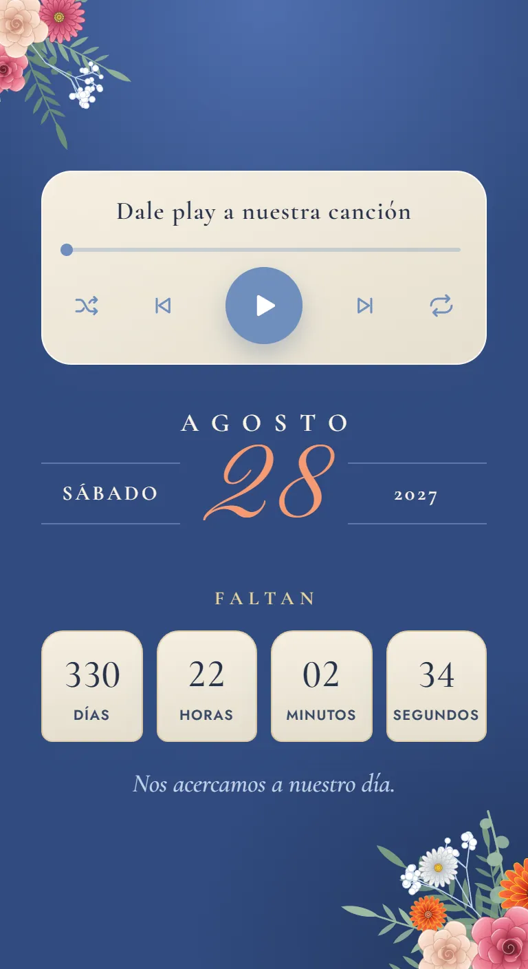 Nuestra canción, la fecha en grande y la cuenta regresiva