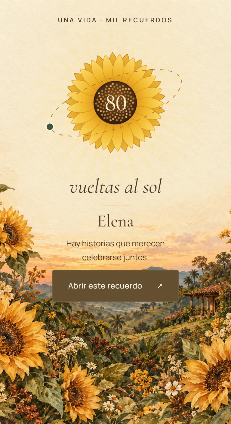 Ochenta vueltas al sol entre girasoles