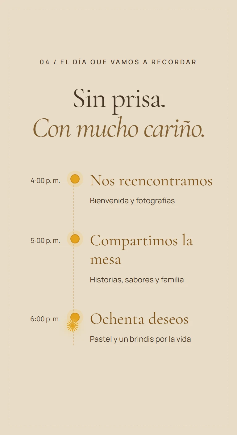 Los momentos de la celebración